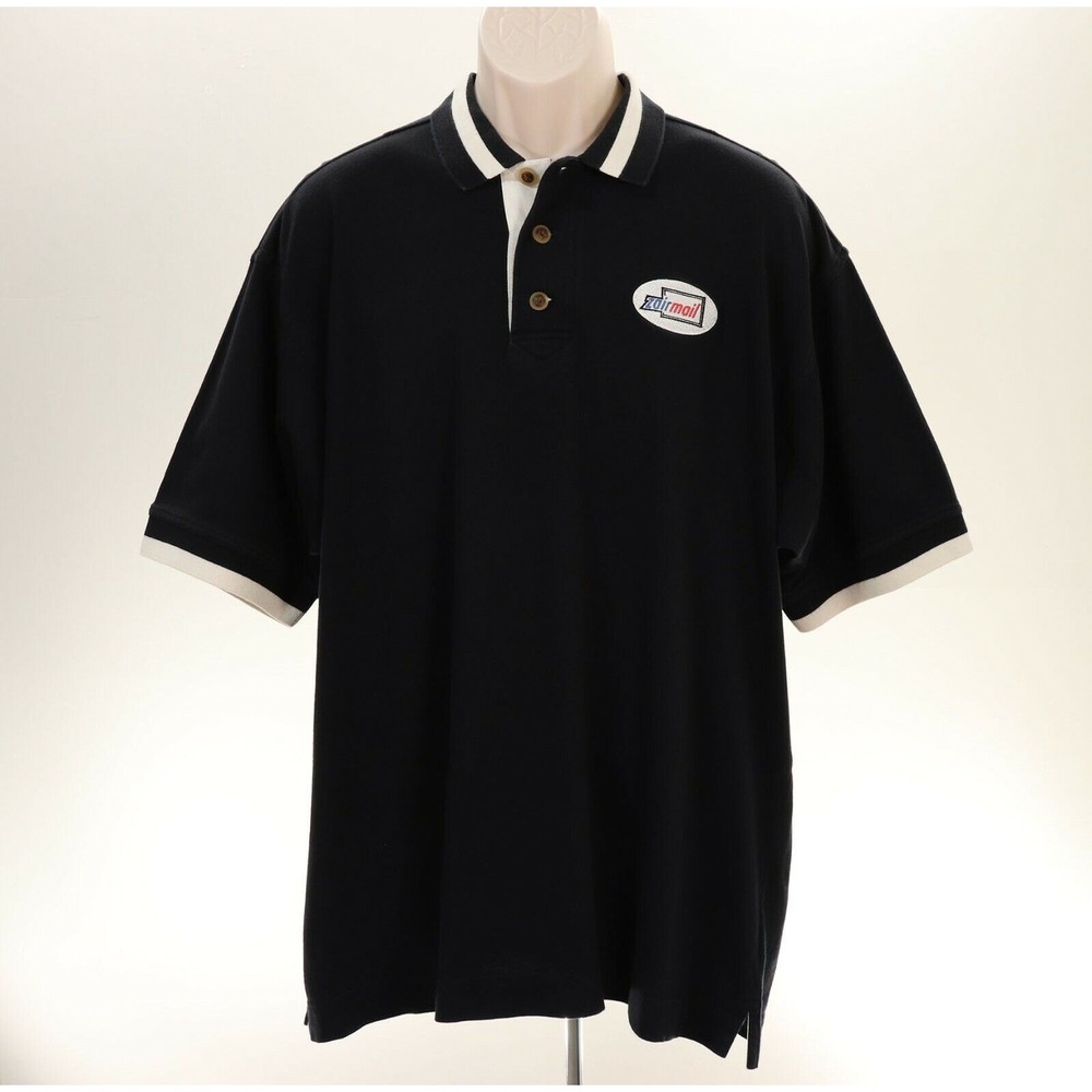Cutter & Buck Mens ZAIRMAIL Polo Shirt XL Embroidered Logo Short Sleeve Black